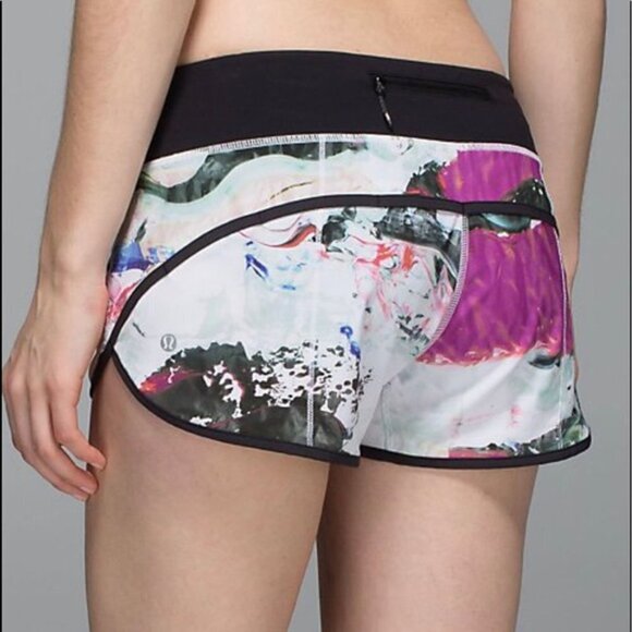 LULULEMON Run: Speed Short 4 Way Stretch Swift Ultra Pigment Wave Multi 6 Black - Picture 1 of 7
